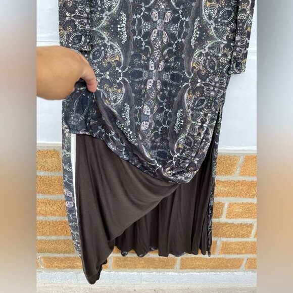 Free People Cabaret Long Sleeve Maxi Dress Dark Combo XS - Picture 12 of 15